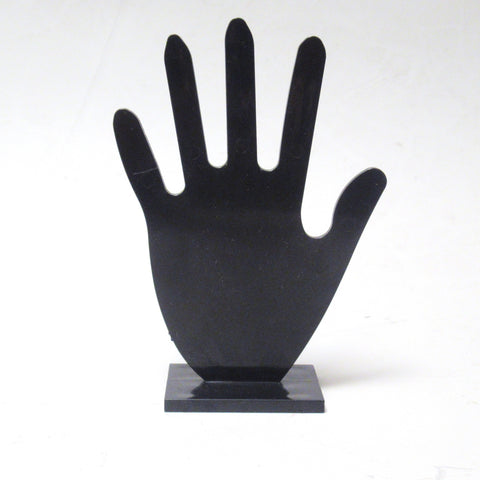 Baguier silhouette de main plastique noir Années 70