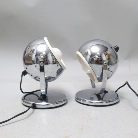 Paire de lampes boule chromées Années 60*