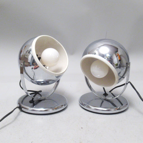 Paire de lampes boule chromées Années 60*
