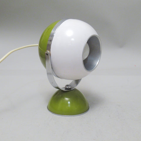 Lampe boule italienne blanc et kaki Années 70