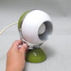 Lampe boule italienne blanc et kaki Années 70