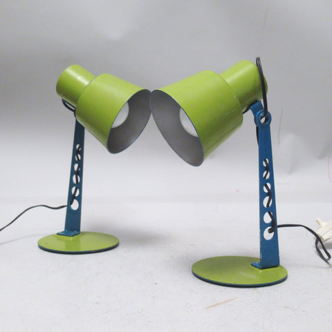 Paire de petites lampes kaki Targetti 1970
