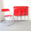 Quatre chaises Plia rouges Piretti Anonima Castelli