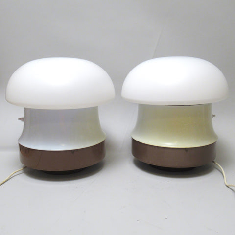 Paire de grandes lampes Champignon Années 70