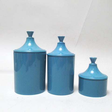 Trois boites en plastique bleu Sitap Années 70