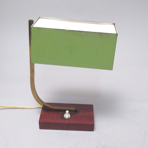 Lampe de bureau italienne en bois et métal Années 60