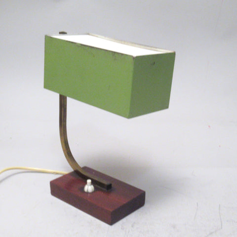 Lampe de bureau italienne en bois et métal Années 60