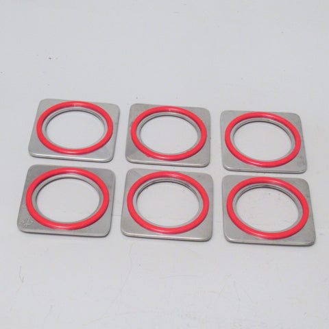 Ensemble de 6 ronds de serviettes rouges Boca Sergio Asti ICM Années 70