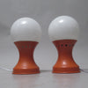 Paire de lampes  Diabolo en métal Années 70