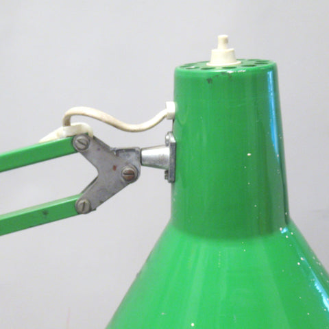 Lampe d’architecte verte Pileprodukter Landskrona Années 70