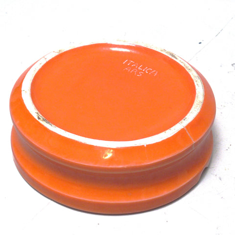 Cendrier rond en céramique orange Italica Ars