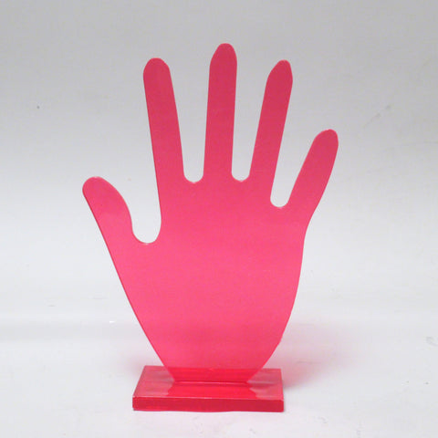 Baguier silhouette de main plastique rose Années 70