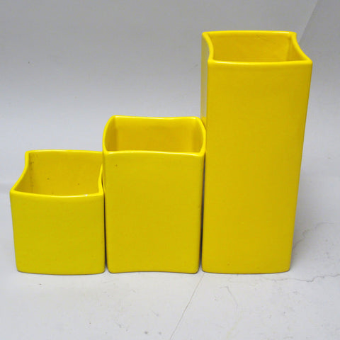 Trois vases jaunes Franco Bettonica Sezione Design Gabbianelli