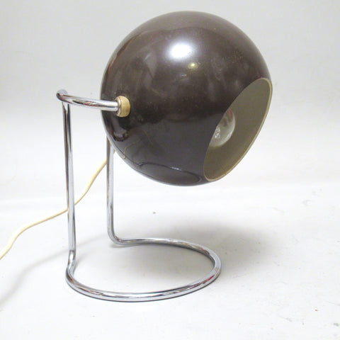 Petite lampe boule marron Années 70