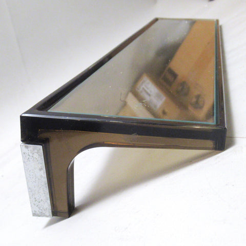 Etagère tablette de salle de bain en plexiglas fumé Années 70