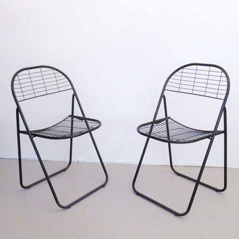 Paire de chaises Aland en treillis métallique Gammelgaard Ikea Annees 80