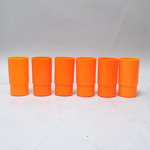Six gobelet plastique orange Plastique de Bourgogne circa 1970