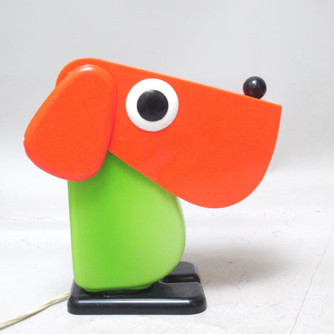 Lampe chien vert et orange Fernando Cassetta Tacman