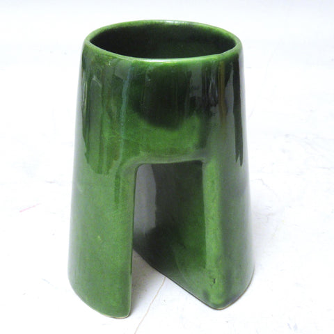 Petit vase moderniste vert Années 70