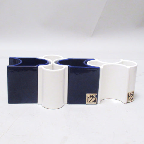 Quatre vases combinables blanc Perdomello Années 70