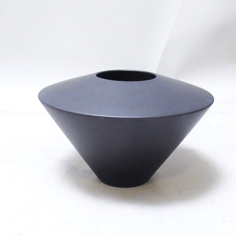 Vase UFO ceramique noir Claude Dumas Années 80