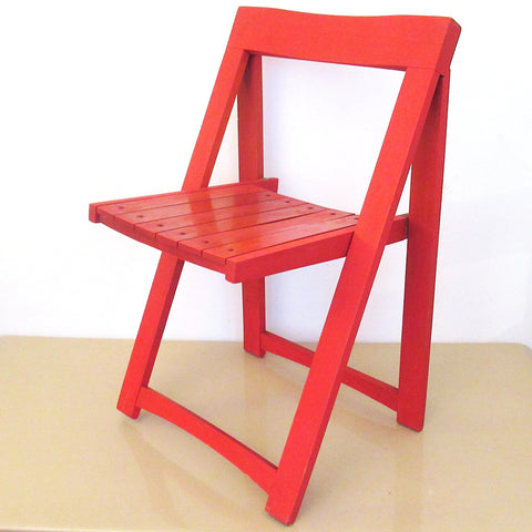 Chaise pliante rouge Aldo Jacober