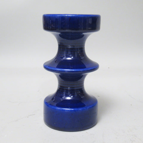 Bougeoir en céramique bleu Cari Zalloni Steuler Années 60