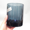 Vase cylindrique en verre bleu fumé Italie Années 70