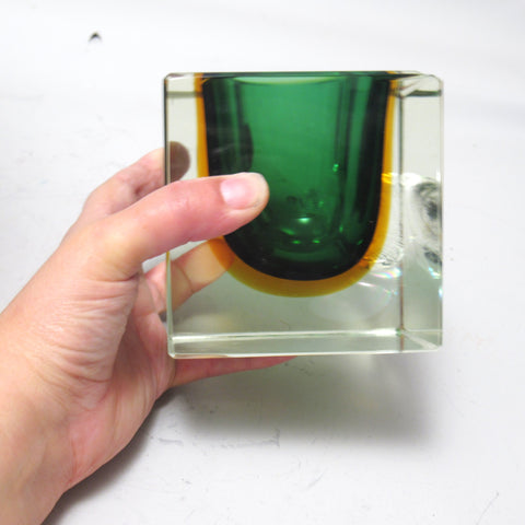 Cendrier en verre Sommerso Murano Années 60