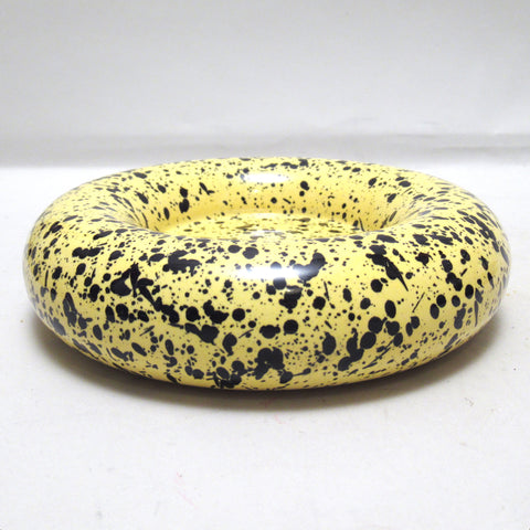 Cendrier jaune mouchété noir Années 80