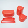 Trois boites rouges en céramique Pino Spagnolo Sicart