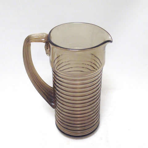 Carafe en verre fumé soufflé Années 60
