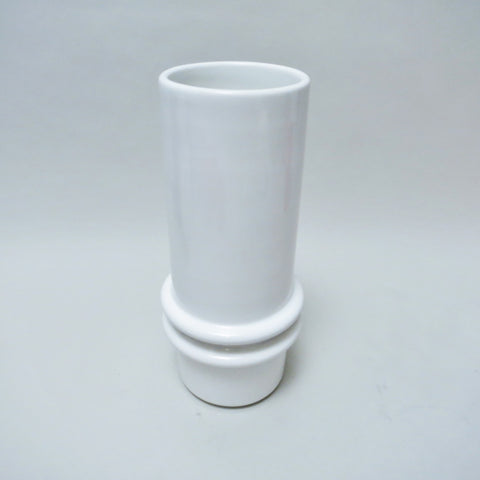 Vase rouleau blanc en céramique Pino Spagnolo Sicart