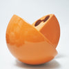 Vase boule en ceramique orange Parravicini