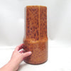 Grand vase hexagonal brun tacheté Viba Italie Années 70