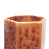 Grand vase hexagonal brun tacheté Viba Italie Années 70