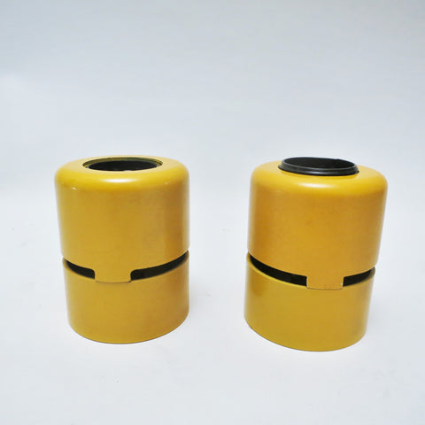 Paire d'appliques cylindriques jaune Stilnovo