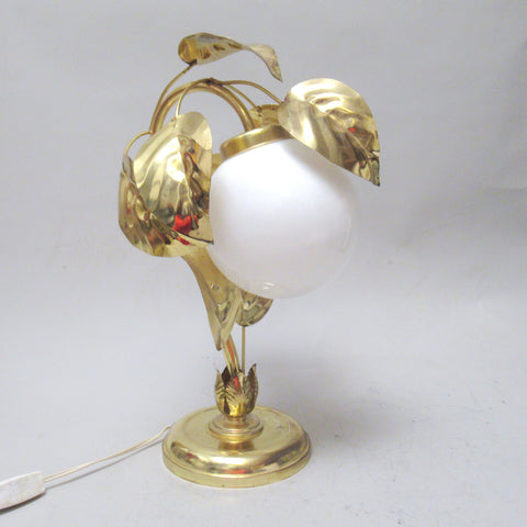 Lampe fleur dorée Hollywood Regency  Années 70