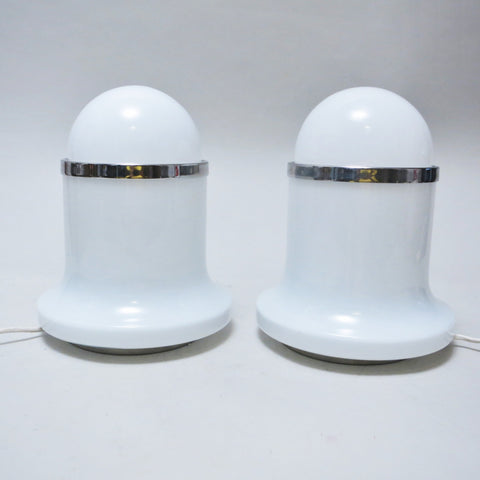 Paire de lampes opaline Reggiani 1960