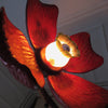 Grande lampe Fleur en bois sculpté Années 60