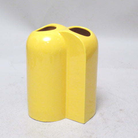 Vase en ceramique jaune vetrochina Parravicini Années 60