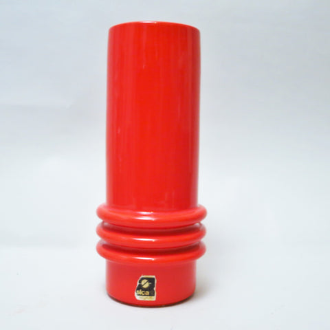 Vase rouleau rouge en céramique Pino Spagnolo Sicart