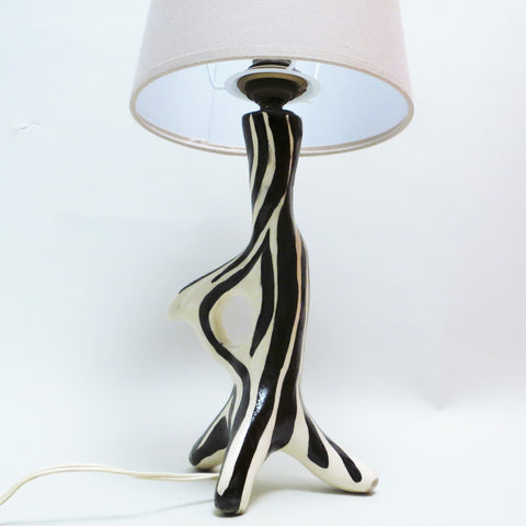 Lampe zèbre en céramique circa 1960