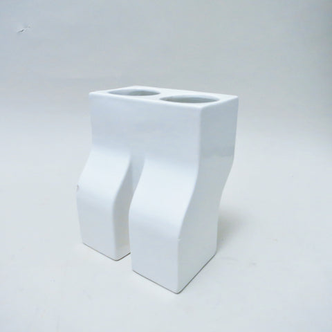 Vase double blanc Enzo Bioli Il Picchio 1960