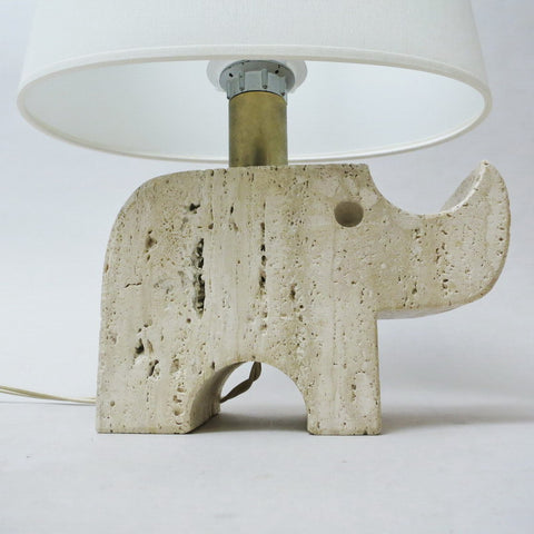 Lampe rhinocéros en travertin Fratelli Mannelli