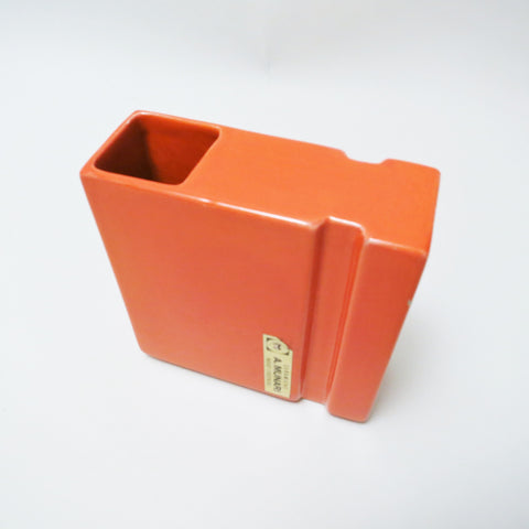 Petit vase en céramique orange A Munari 1970