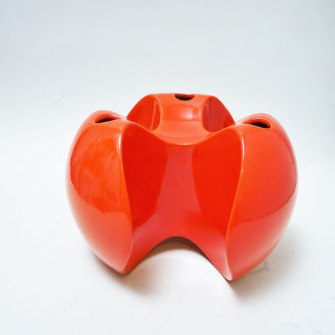 Vase Trilobé en ceramique orange
