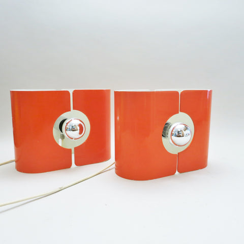Paire de lampes orange Stilux Années 60