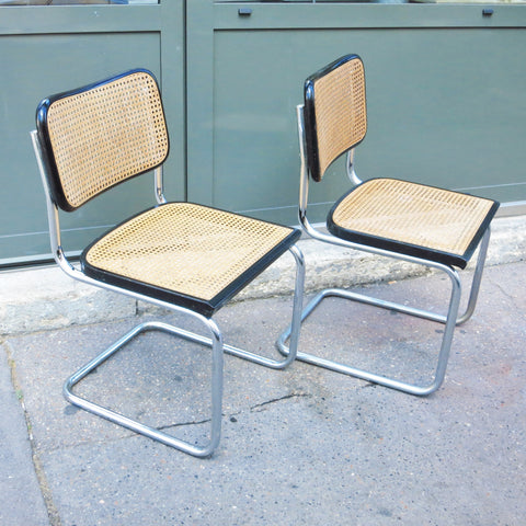 Paire de chaises modernistes cannées Breuer