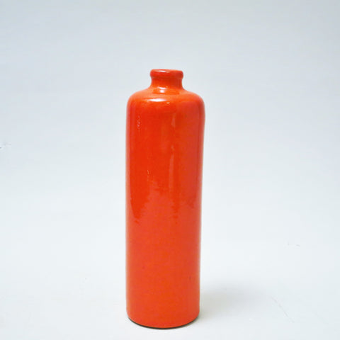 Vase bouteille en céramique rouge Années 70
